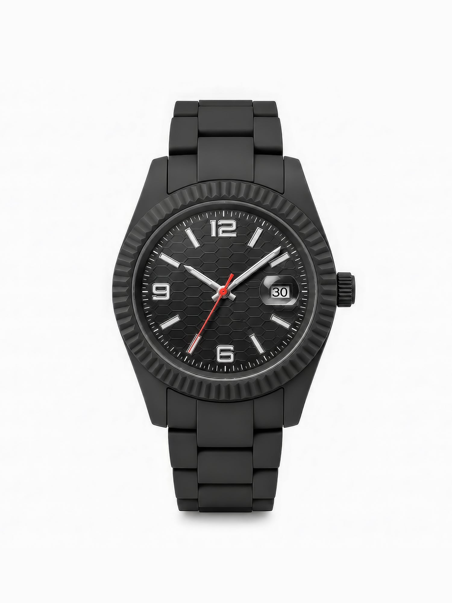 LOOKHAA Men Black Fiber Analog Watch with Date Display lookhaa