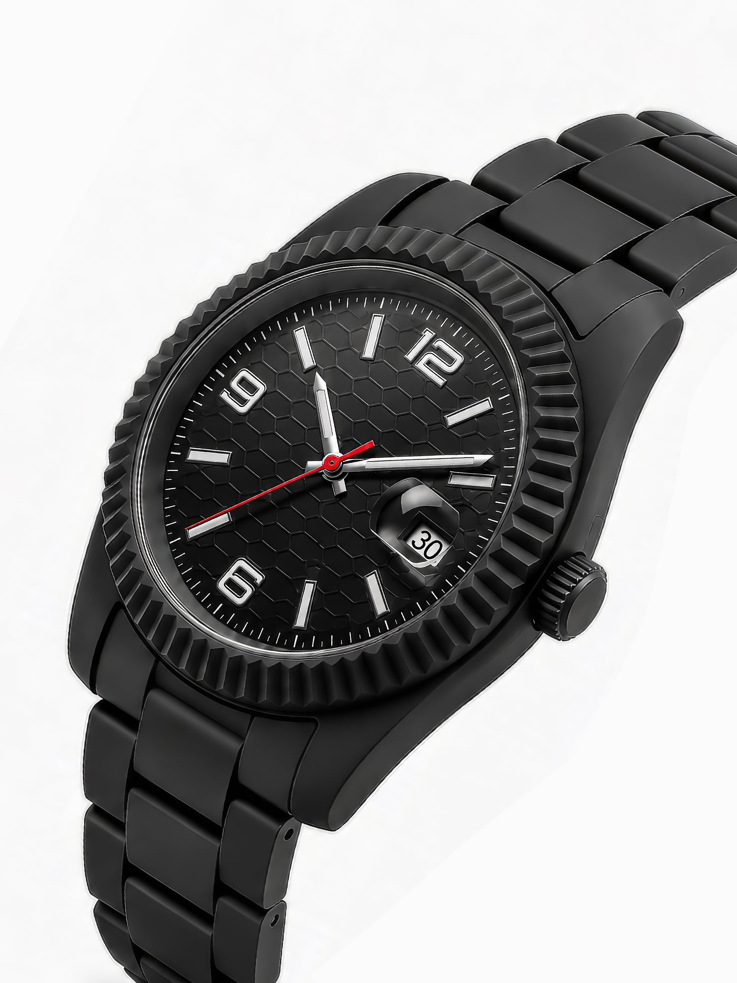 LOOKHAA Men Black Fiber Analog Watch with Date Display lookhaa