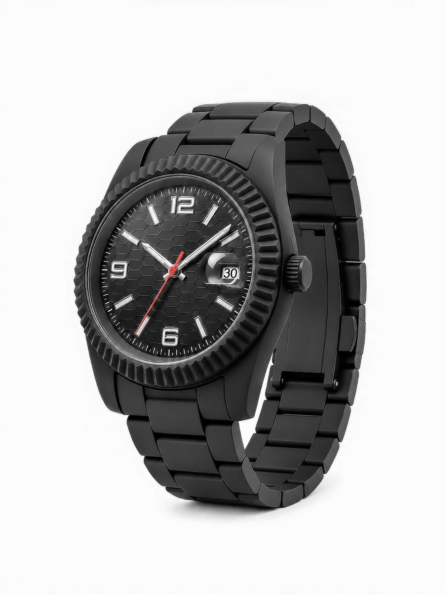LOOKHAA Men Black Fiber Analog Watch with Date Display lookhaa