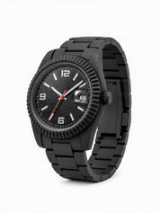 LOOKHAA Men Black Fiber Analog Watch with Date Display lookhaa
