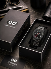 LOOKHAA Men Black Fiber Analog Watch with Date Display lookhaa