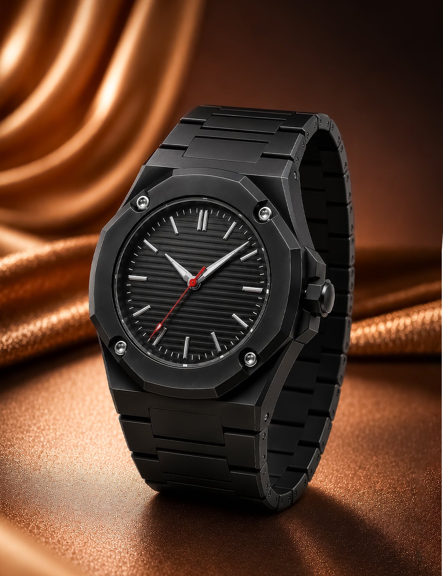 LOOKHAA Men Black Fiber Analog Watch lookhaa
