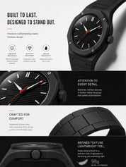 LOOKHAA Men Black Fiber Analog Watch lookhaa