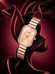 LOOKHAA Women's Luxury Rose Gold Oval Dial Analog Watch lookhaa