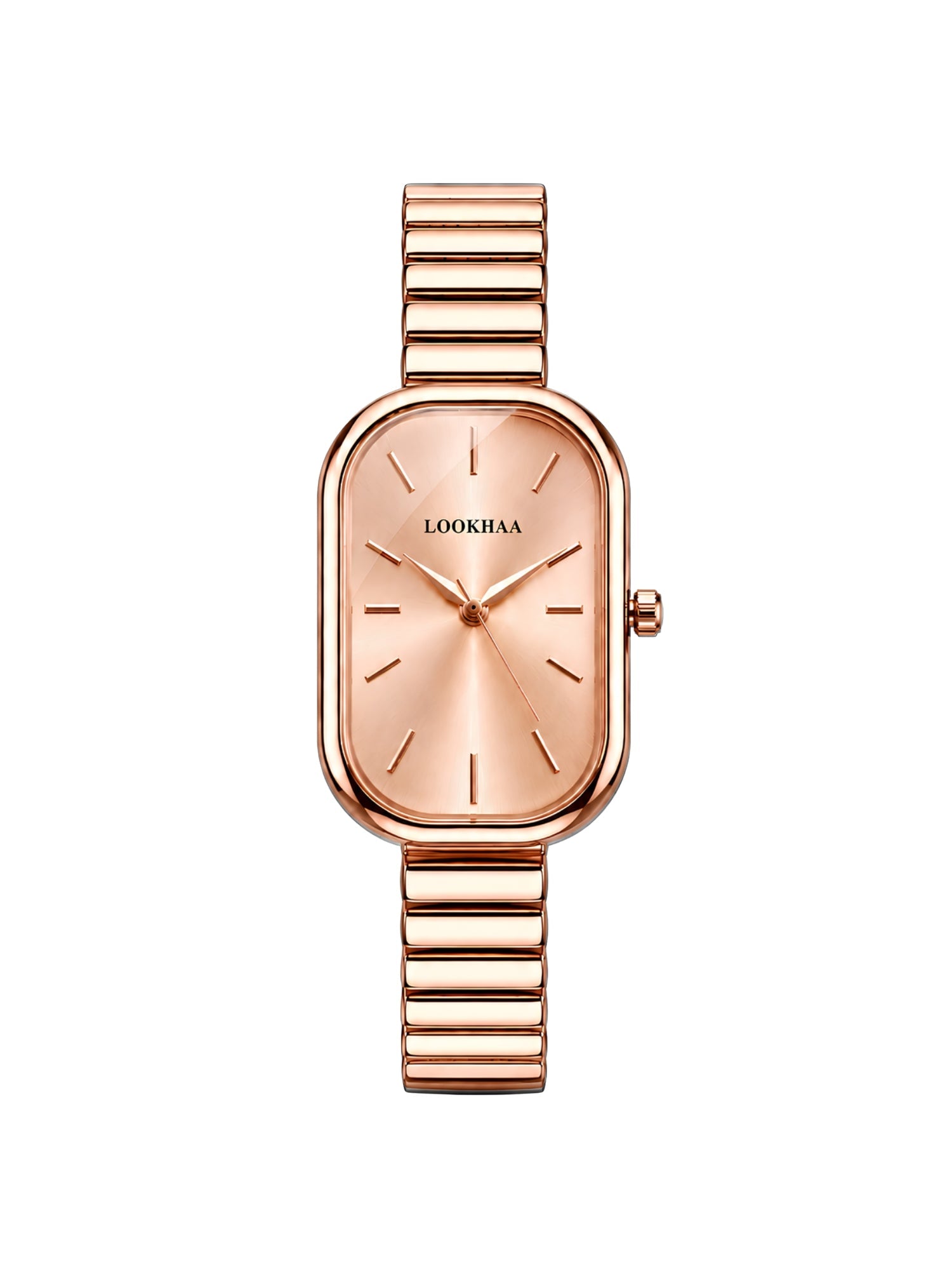 LOOKHAA Women's Luxury Rose Gold Oval Dial Analog Watch lookhaa