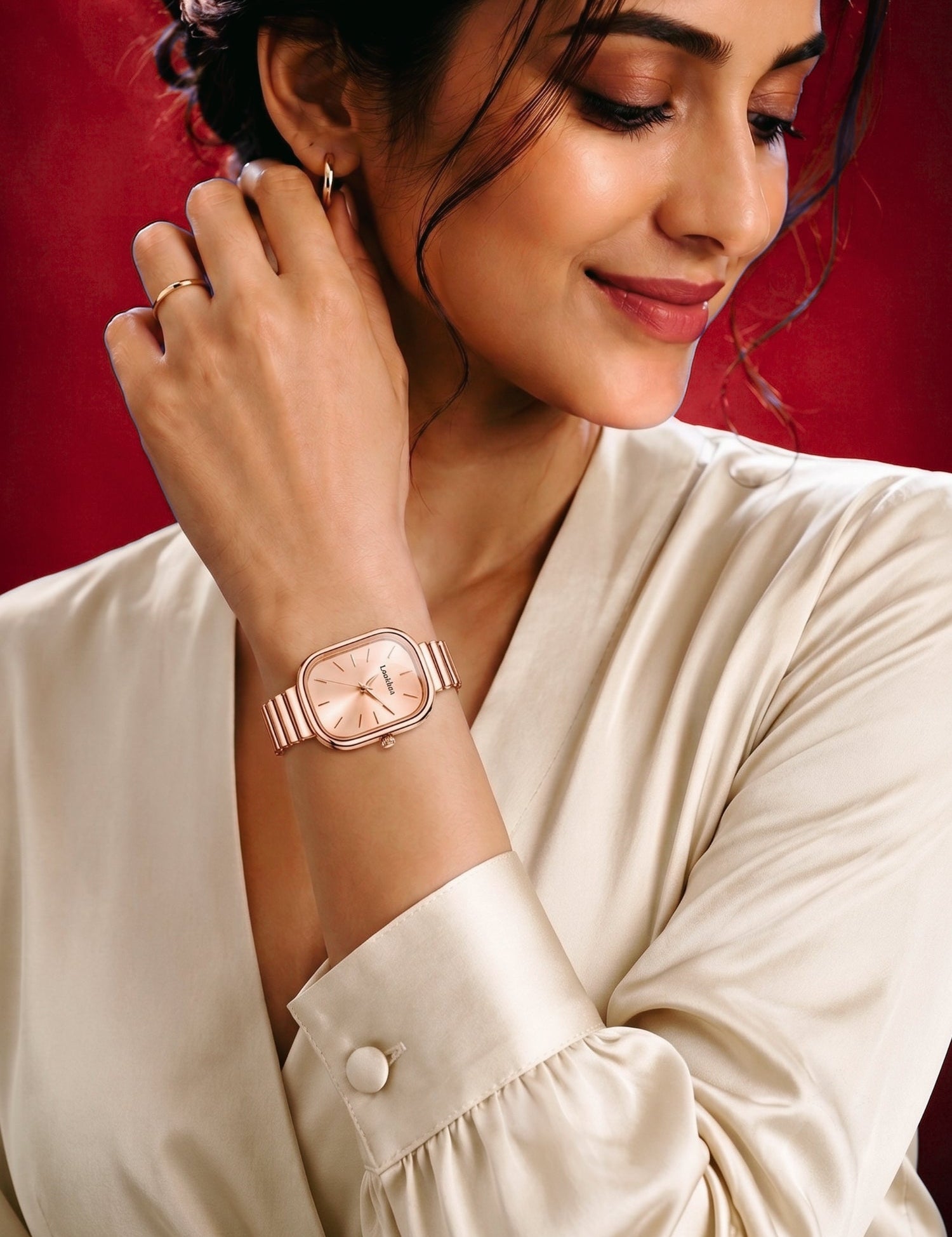 LOOKHAA Women's Luxury Rose Gold Oval Dial Analog Watch lookhaa