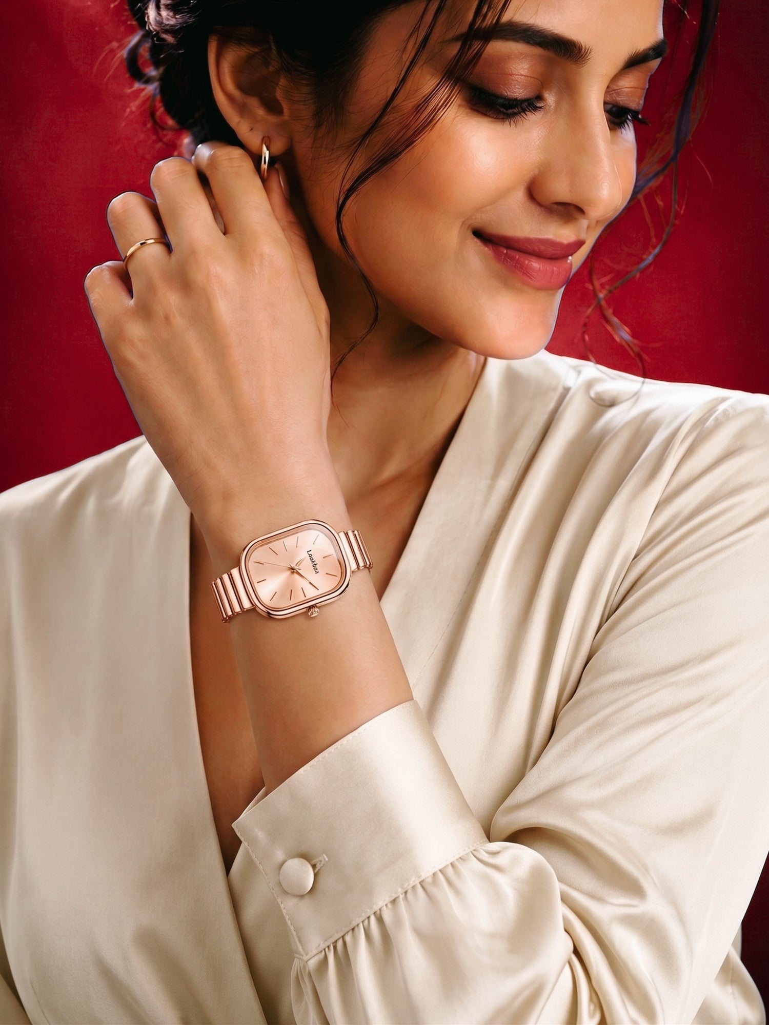 LOOKHAA Women's Luxury Rose Gold Oval Dial Analog Watch lookhaa