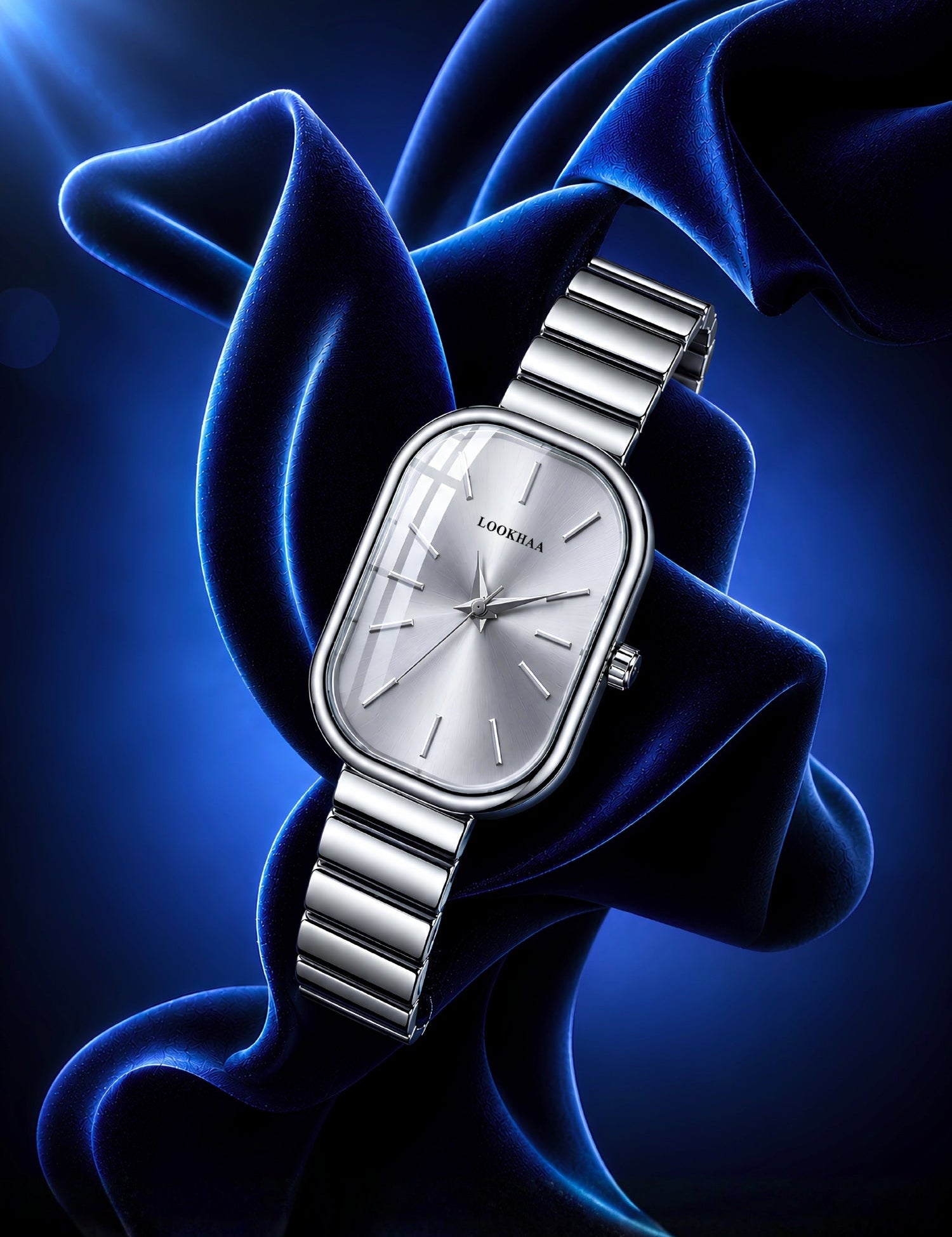 LOOKHAA Women's Luxury Silver Oval Dial Bracelet Watch lookhaa
