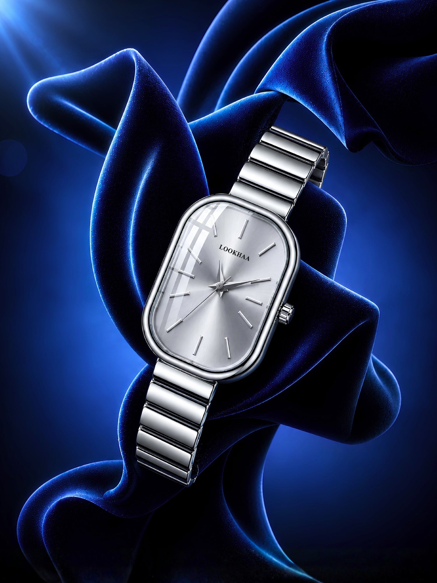 LOOKHAA Women's Luxury Silver Oval Dial Bracelet Watch lookhaa