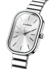 LOOKHAA Women's Luxury Silver Oval Dial Bracelet Watch lookhaa