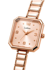 LOOKHAA Women's Premium Rose Gold Tone Square Dial Bracelet Analog Watch lookhaa