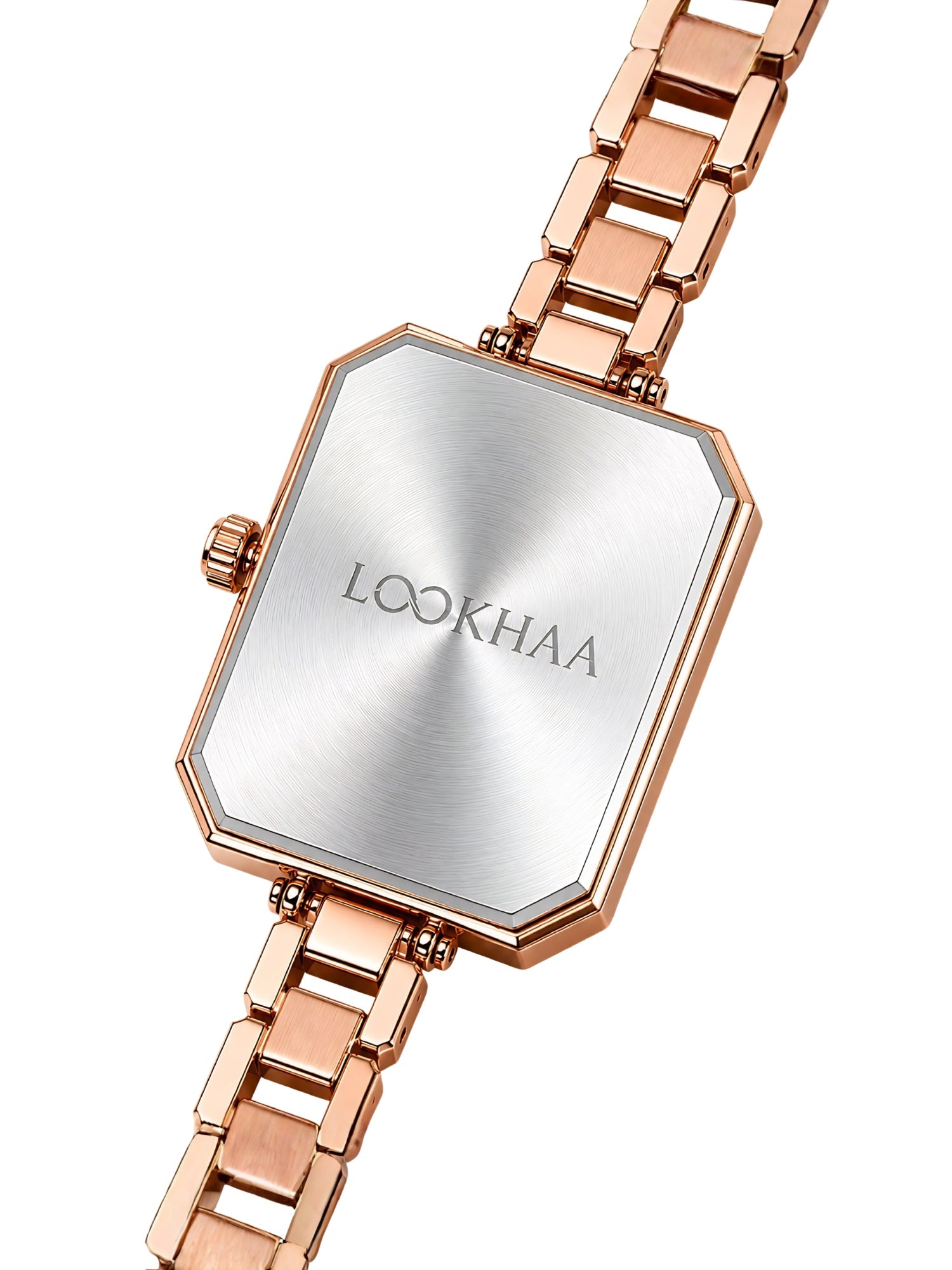 LOOKHAA Women's Premium Rose Gold Tone Square Dial Bracelet Analog Watch lookhaa