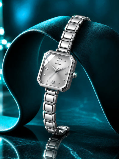 LOOKHAA Women's Luxury Silver Square Dial Bracelet Analog Watch