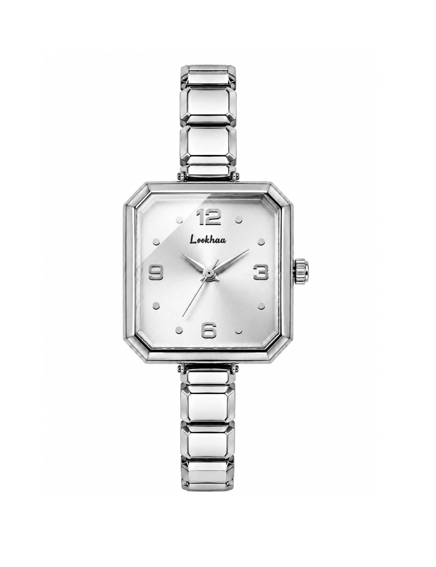 LOOKHAA Women's Luxury Silver Square Dial Bracelet Analog Watch lookhaa