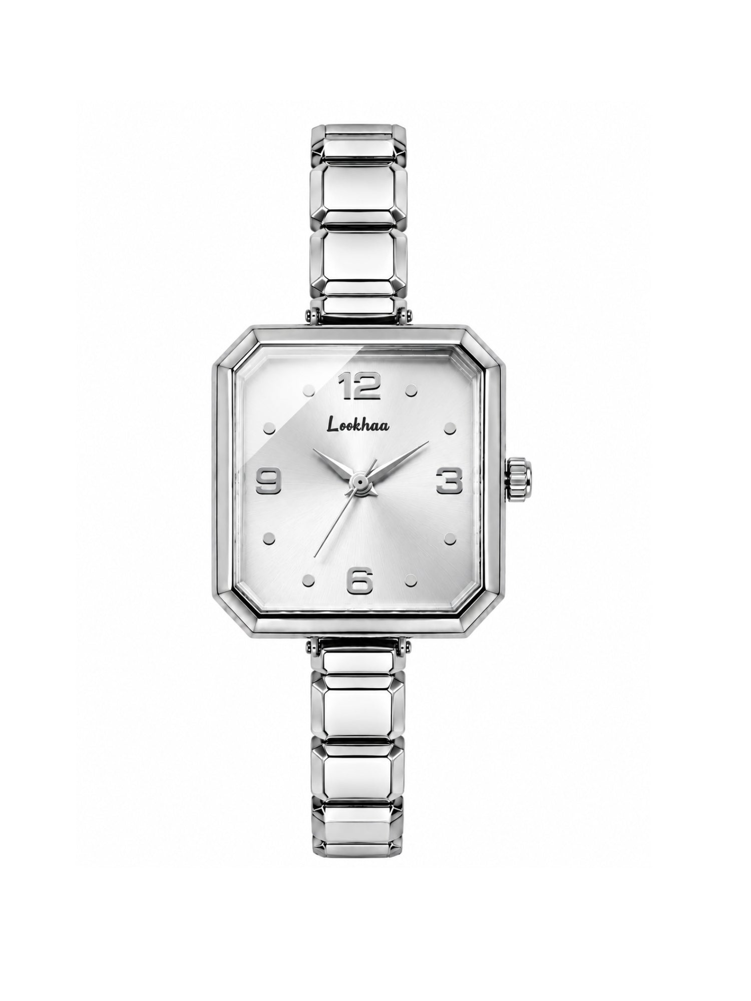 LOOKHAA Women's Luxury Silver Square Dial Bracelet Analog Watch lookhaa