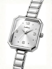 LOOKHAA Women's Luxury Silver Square Dial Bracelet Analog Watch lookhaa