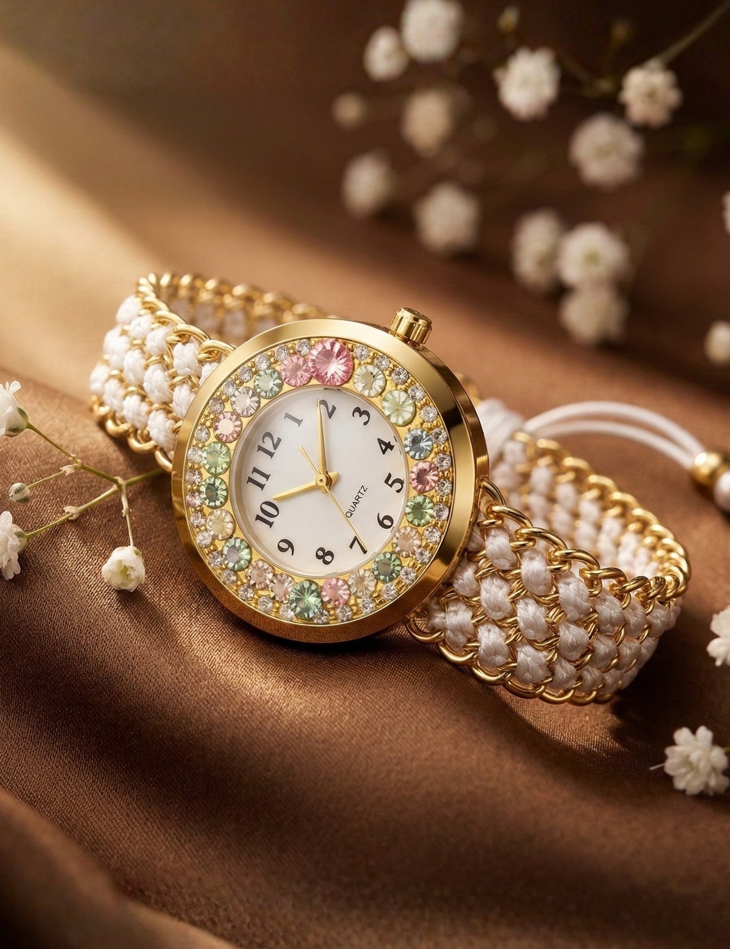 LOOKHAA Women’s Premium Analog Watch with Gold Case with Blue Luxury Strap lookhaa