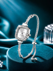 LOOKHAA Elegant Silver Square Dial Analog Watch for Women lookhaa
