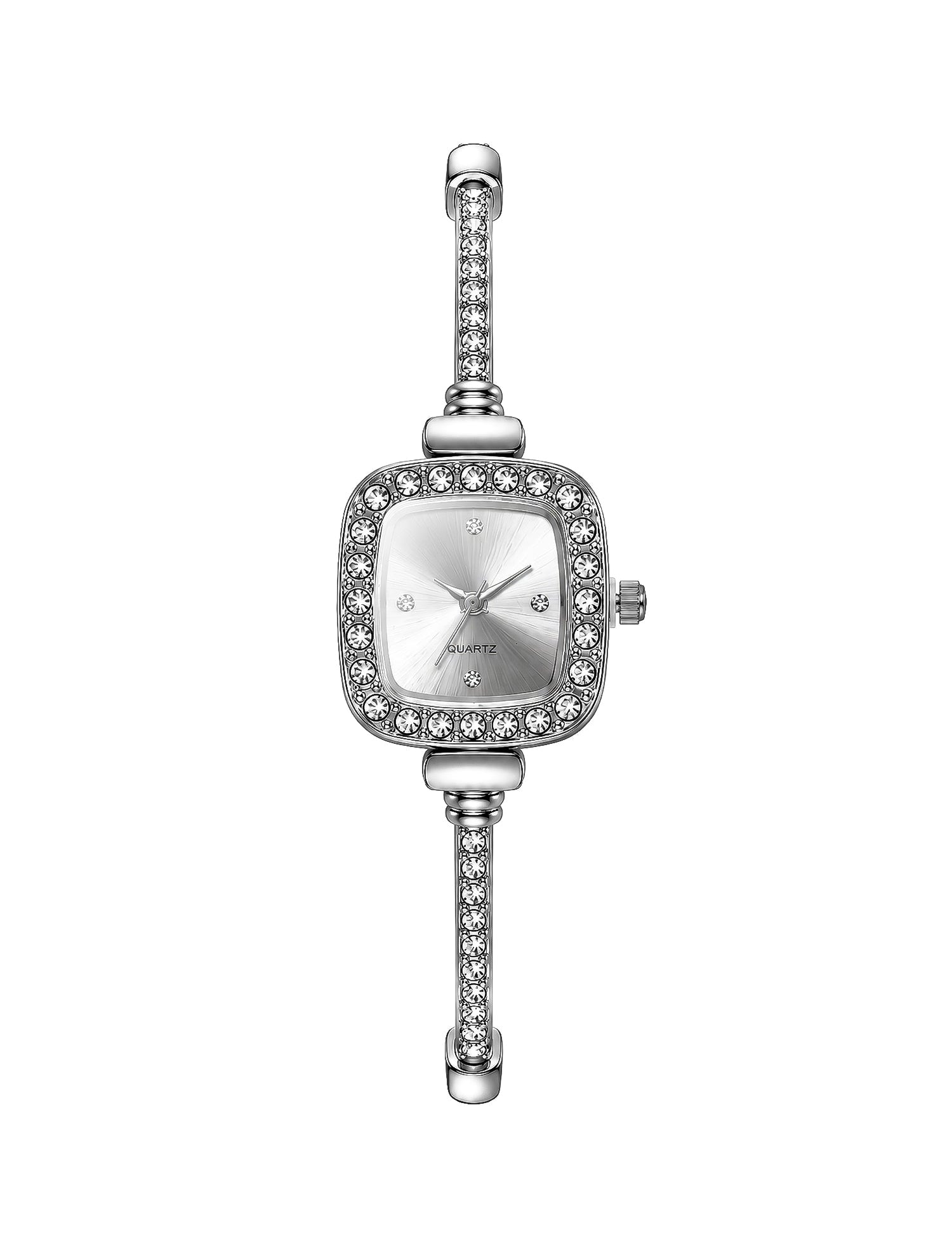LOOKHAA Elegant Silver Square Dial Analog Watch for Women lookhaa