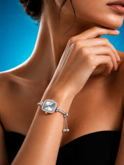 LOOKHAA Elegant Silver Square Dial Analog Watch for Women lookhaa