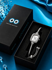 LOOKHAA Elegant Silver Square Dial Analog Watch for Women lookhaa