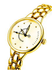 LOOKHAA Women Elegant Gold Toned Bracelet Style Analog Watch lookhaa