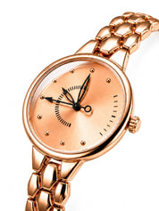 LOOKHAA Women Elegant Rose Gold Toned Bracelet Style Analog Watch lookhaa