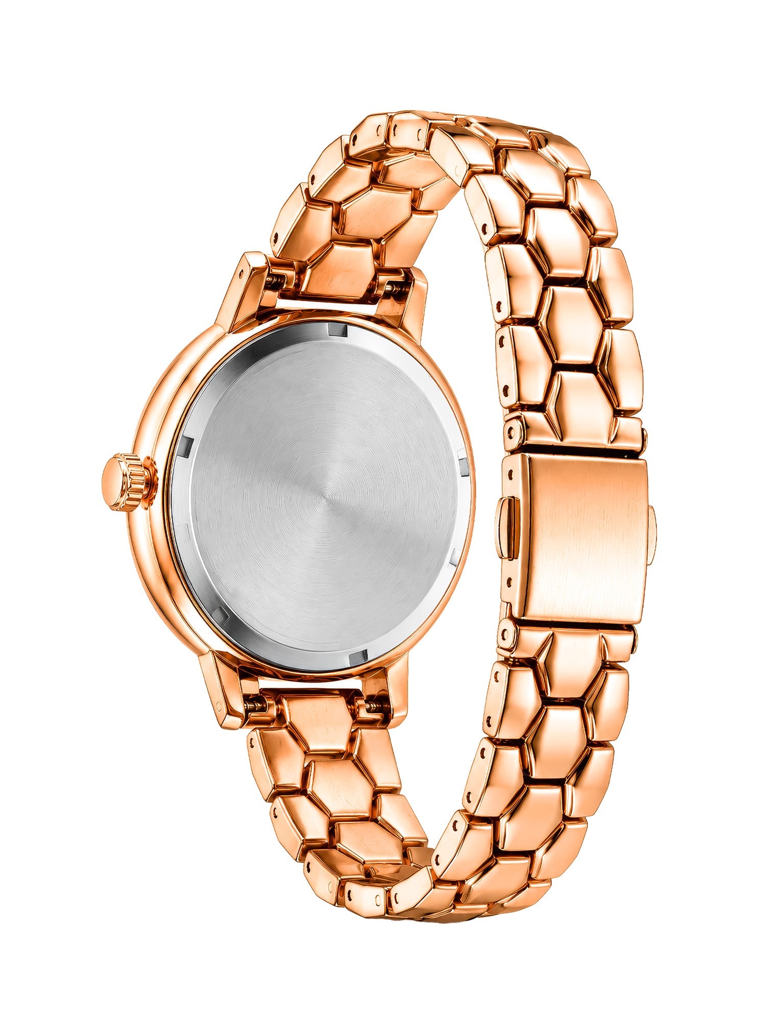 LOOKHAA Women Elegant Rose Gold Toned Bracelet Style Analog Watch lookhaa