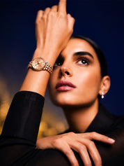 LOOKHAA Women Elegant Rose Gold Toned Bracelet Style Analog Watch lookhaa
