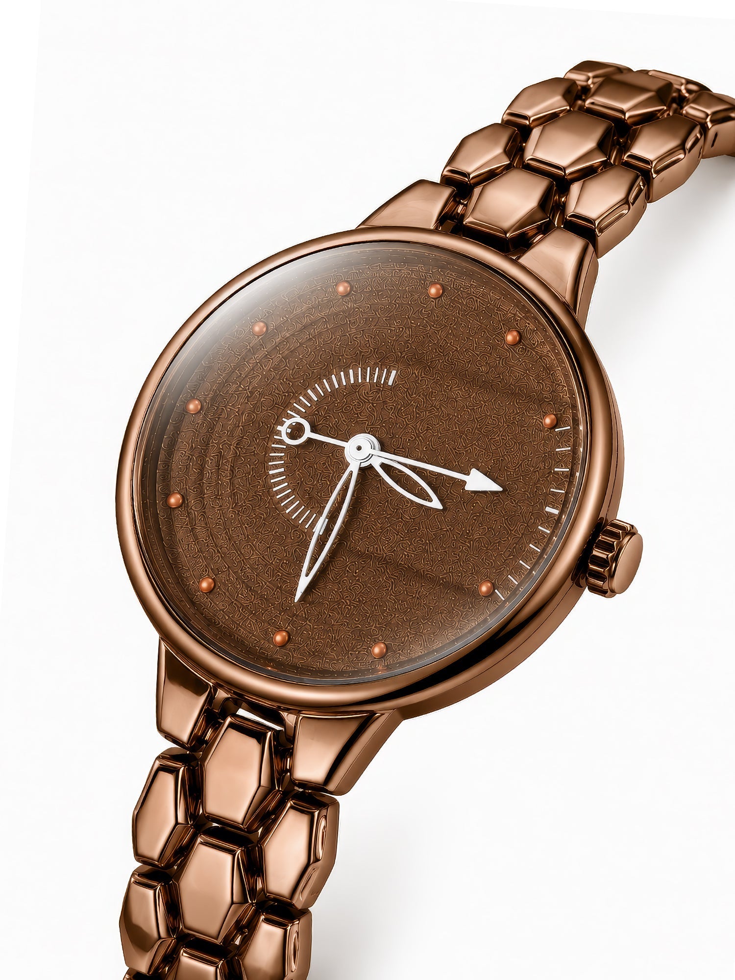 LOOKHAA Women Elegant Brown Toned Bracelet Style Analog Watch lookhaa