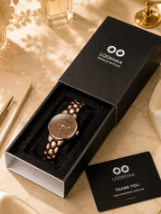 LOOKHAA Women Elegant Brown Toned Bracelet Style Analog Watch lookhaa