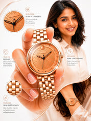 LOOKHAA Women Round Dial & Stainless Steel Bracelet Style Straps Analogue Watch lookhaa
