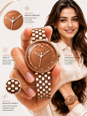 LOOKHAA Women Round Dial & Stainless Steel Bracelet Style Straps Analogue Watch lookhaa