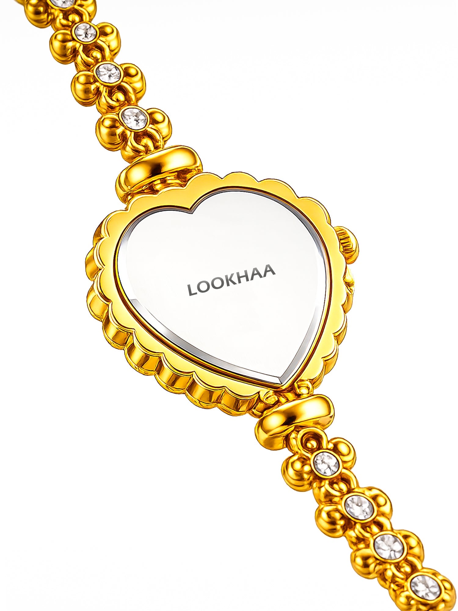 LOOKHAA Women's Heart Shape Crystal Bracelet Analog Watch lookhaa