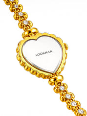 LOOKHAA Women's Heart Shape Crystal Bracelet Analog Watch lookhaa