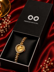 LOOKHAA Women's Heart Shape Crystal Bracelet Analog Watch lookhaa