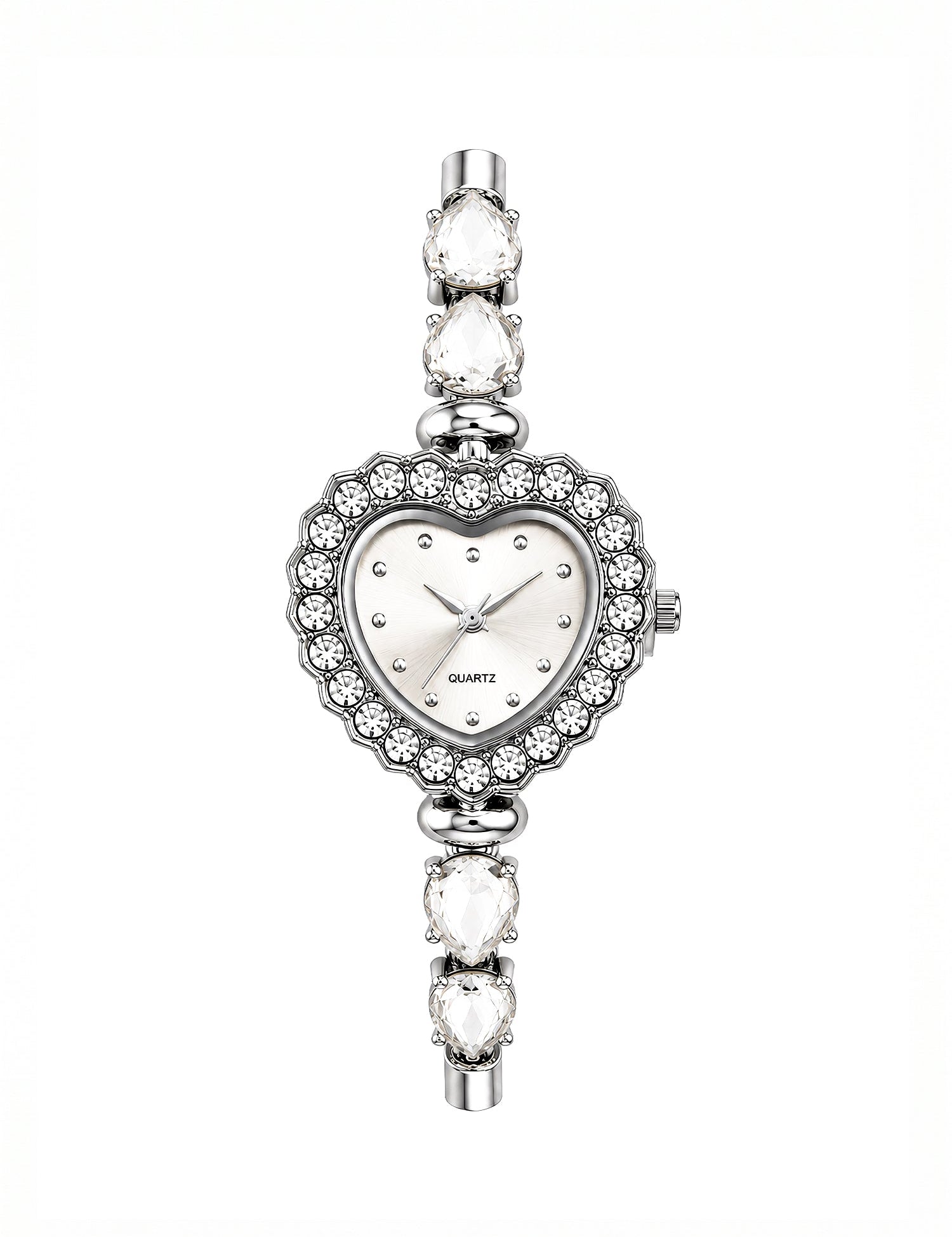 LOOKHAA Women's Heart Shape Crystal Bracelet Analog Watch lookhaa