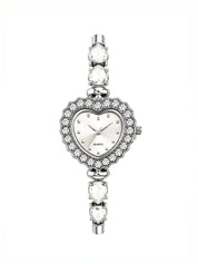 LOOKHAA Women's Heart Shape Crystal Bracelet Analog Watch lookhaa