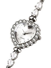 LOOKHAA Women's Heart Shape Crystal Bracelet Analog Watch lookhaa
