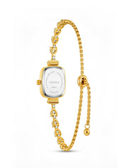 LOOKHAA Women's Gold Square Dial Crystal Bracelet Analog Watch lookhaa