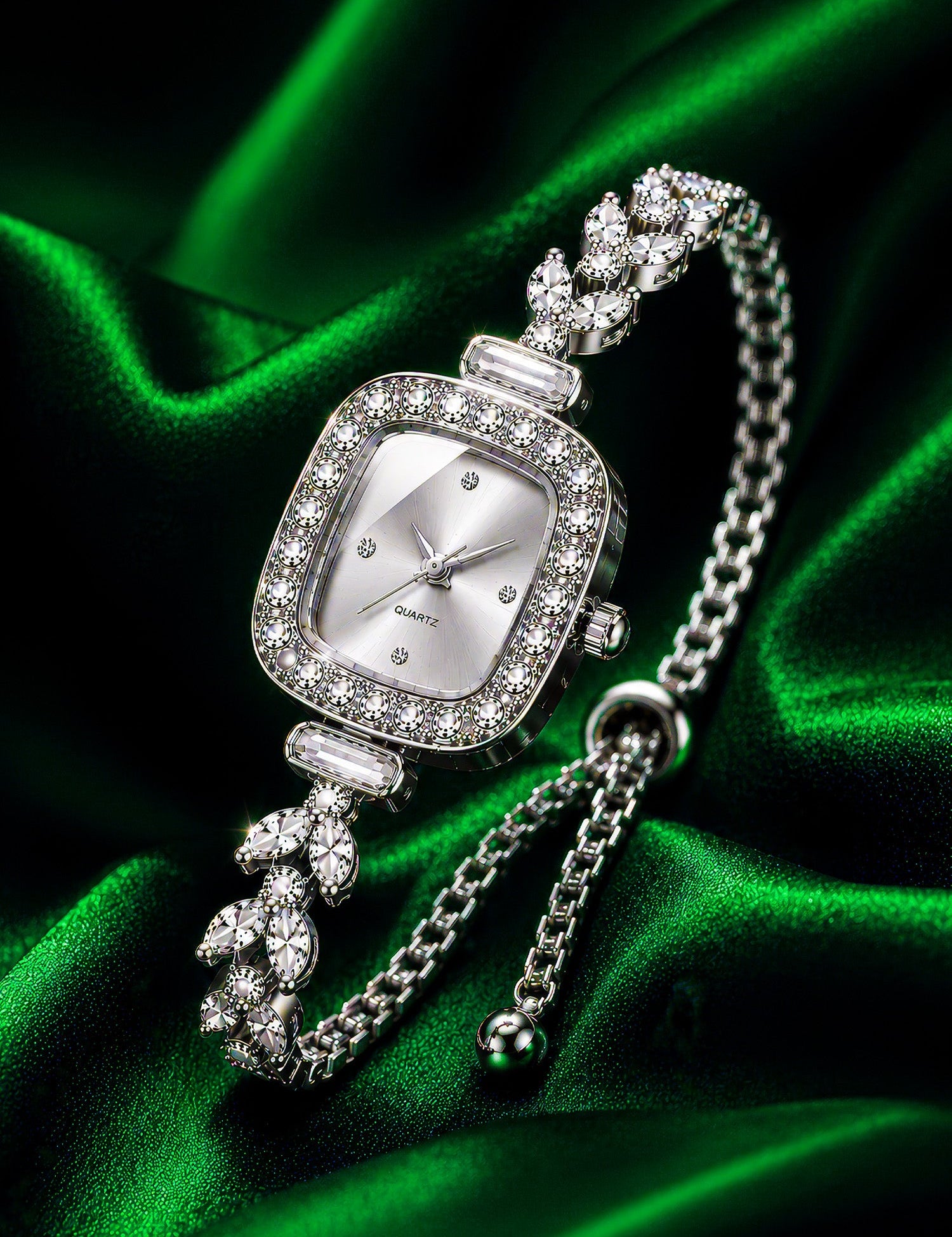 LOOKHAA Elegant Silver Square Dial Analog Watch for Women lookhaa