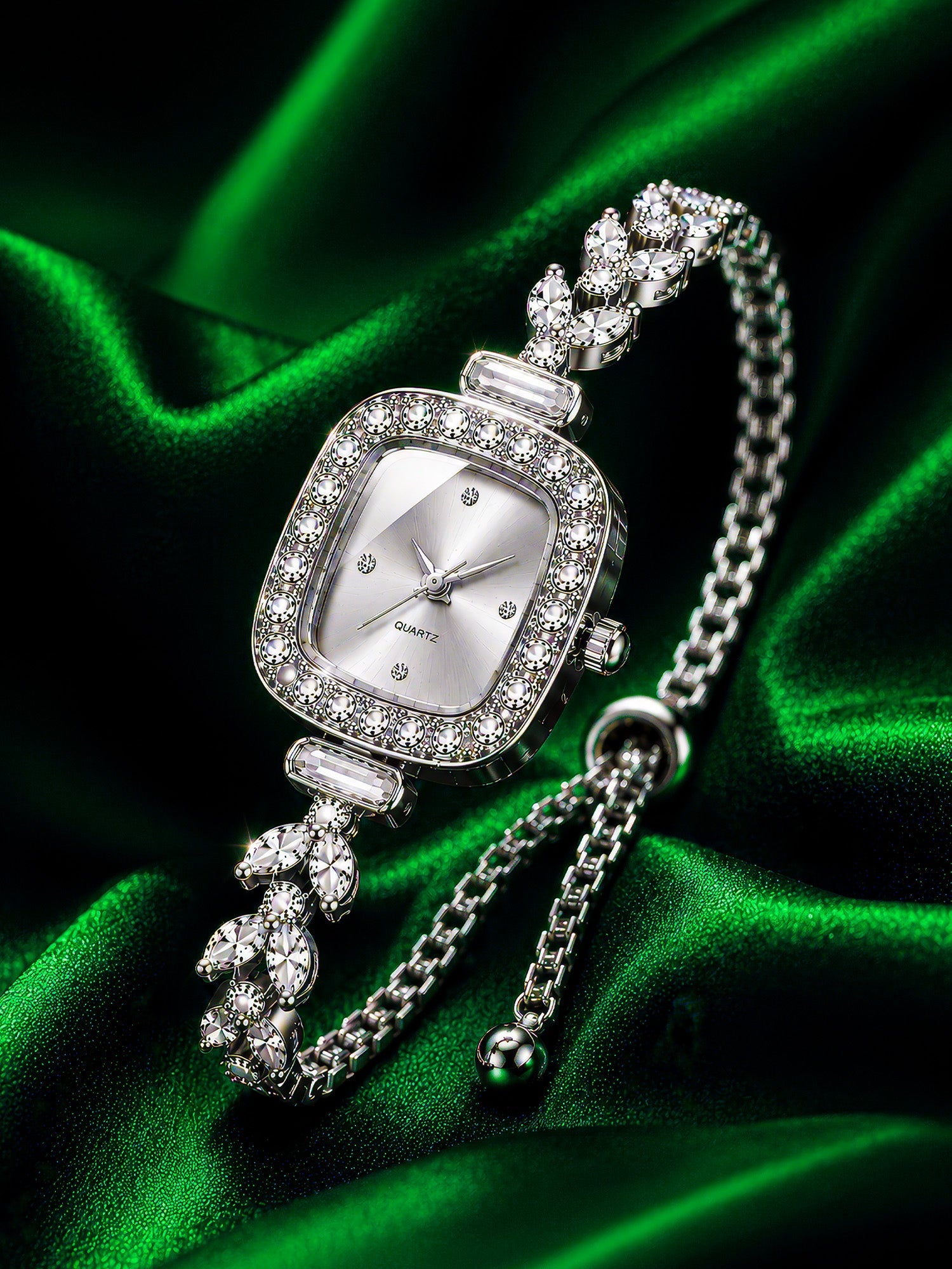 LOOKHAA Elegant Silver Square Dial Analog Watch for Women lookhaa