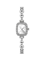 LOOKHAA Women's Silver Square Dial Crystal Bracelet Analog Watch lookhaa