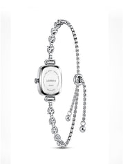 LOOKHAA Women's Silver Square Dial Crystal Bracelet Analog Watch lookhaa