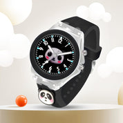Lookhaa 3D Cute Panda Cartoon Watch with 7 Disco Lights Analog Watch for Boys - Blue lookhaa