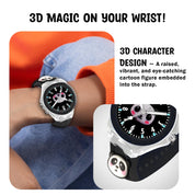 Lookhaa 3D Cute Panda Cartoon Watch with 7 Disco Lights Analog Watch for Boys - Blue lookhaa