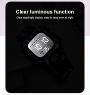Lookhaa Cartoon Cute Colorful Paint Waterpoof Digital Watch For Kids - Purple