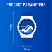 Lookhaa Analog Dial Layers Design Waterproof Wristwatch for Boys  - Blue