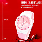 Lookhaa Analog DialLayers Design Waterproof Wristwatch for Girls - Pink
