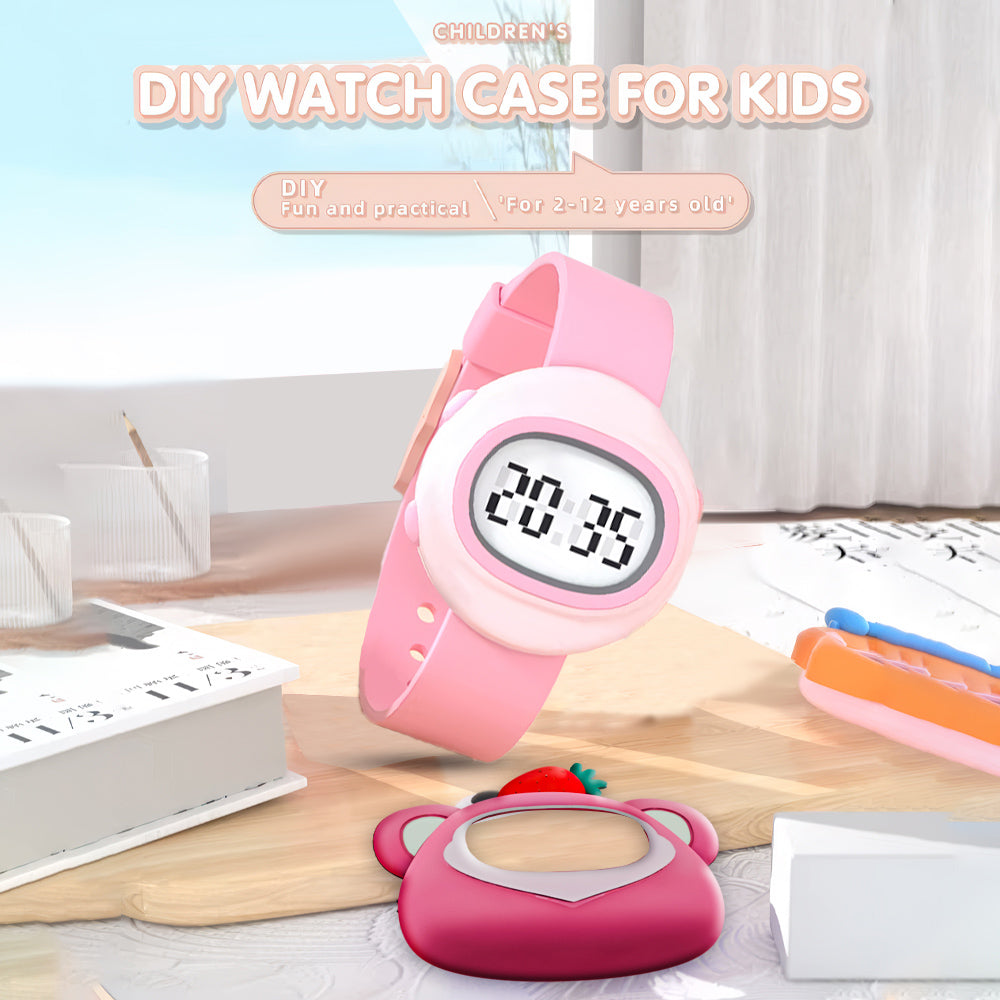 Lookhaa Kids Stylish 3D Cartoon Multi-Frame Digital Watch – Fun & Trendy for Children (Pink)